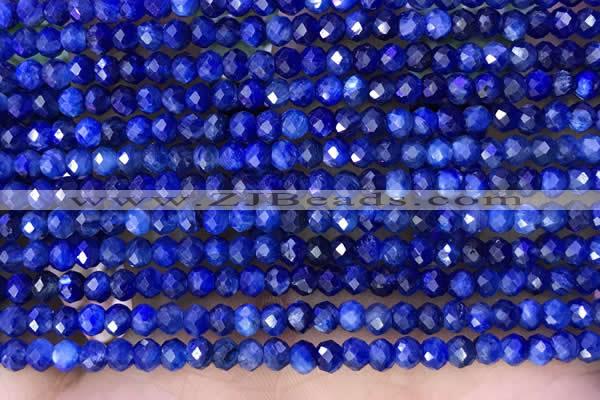 CRB2262 15.5 inches 3*4mm faceted rondelle blue kyanite beads