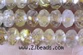CRB2264 15.5 inches 3*5mm faceted rondelle golden rutilated quartz beads