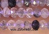 CRB2265 15.5 inches 3*4mm faceted rondelle black rutilated quartz beads