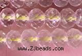 CRB2275 15.5 inches 4*6mm faceted rondelle lemon quartz beads