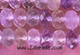 CRB2281 15.5 inches 4*6mm faceted rondelle mixed quartz beads