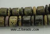 CRB250 15.5 inches 5*12mm - 10*12mm rondelle yellow artistic jasper beads