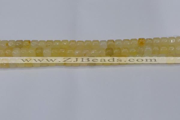 CRB2500 15.5 inches 6*8mm rondelle yellow jade beads wholesale