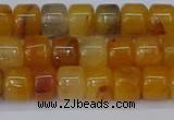 CRB2502 15.5 inches 6*8mm rondelle yellow jade beads wholesale