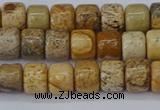 CRB2504 15.5 inches 6*8mm rondelle picture jasper beads