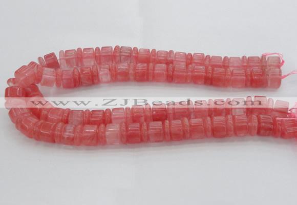 CRB252 15.5 inches 5*14mm - 10*14mm rondelle cherry quartz beads