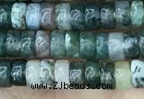 CRB2559 15.5 inches 2*4mm heishi moss agate beads wholesale