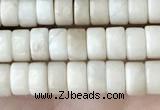 CRB2566 15.5 inches 2*4mm heishi white fossil jasper beads wholesale