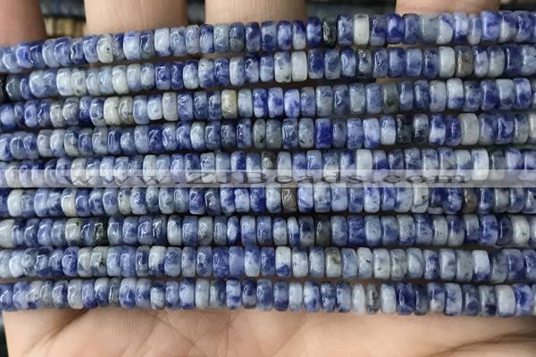 CRB2576 15.5 inches 2*4mm heishi blue spot stone beads wholesale
