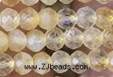 CRB2632 15.5 inches 3*4mm faceted rondelle citrine gemstone beads