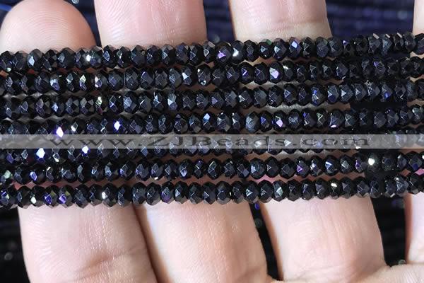 CRB2650 15.5 inches 2*3mm faceted rondelle black spinel beads