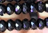 CRB2652 15.5 inches 3.5*5mm faceted rondelle black spinel beads