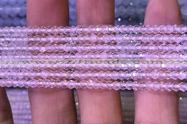 CRB2662 15.5 inches 2*3mm faceted rondelle white crystal beads
