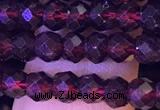 CRB2667 15.5 inches 3*4mm faceted rondelle red garnet beads