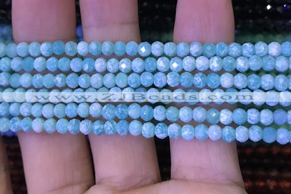 CRB2669 15.5 inches 3*4mm faceted rondelle amazonite beads