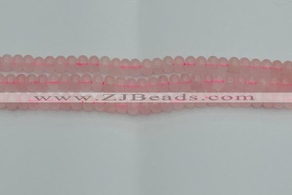 CRB2802 15.5 inches 6*10mm rondelle rose quartz beads wholesale