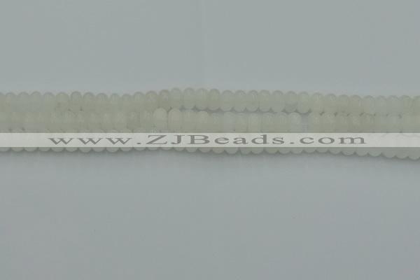 CRB2810 15.5 inches 4*6mm rondelle white jade beads wholesale