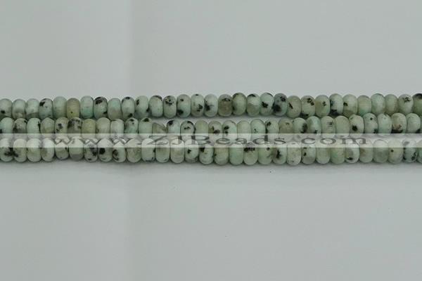 CRB2850 15.5 inches 4*6mm rondelle sesame jasper beads