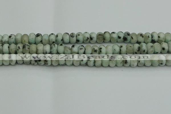 CRB2852 15.5 inches 6*10mm rondelle sesame jasper beads