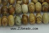 CRB2856 15.5 inches 5*8mm rondelle picture jasper beads