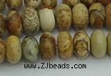 CRB2857 15.5 inches 6*10mm rondelle picture jasper beads