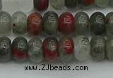 CRB2871 15.5 inches 5*8mm rondelle blood jasper beads