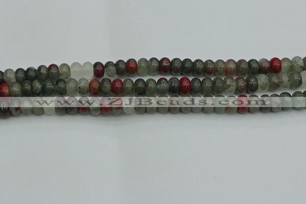 CRB2871 15.5 inches 5*8mm rondelle blood jasper beads