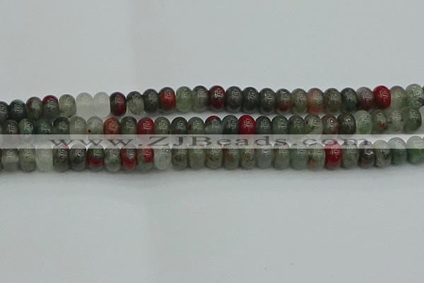 CRB2872 15.5 inches 6*10mm rondelle blood jasper beads