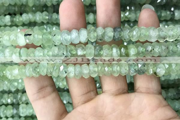 CRB3016 15.5 inches 6*10mm faceted rondelle prehnite beads