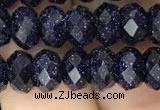 CRB3034 15.5 inches 5*8mm faceted rondelle blue goldstone beads