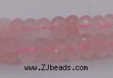 CRB304 15.5 inches 5*8mm - 10*14mm faceted rondelle rose quartz beads