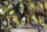 CRB3040 15.5 inches 6*8mm faceted rondelle yellow tiger eye beads