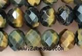 CRB3047 15.5 inches 6*8mm faceted rondelle mixed tiger eye beads