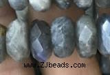 CRB3051 15.5 inches 6*12mm faceted rondelle labradorite beads