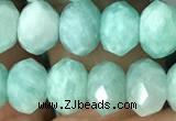 CRB3072 15.5 inches 5*8mm faceted rondelle amazonite gemstone beads