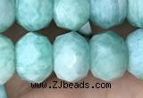 CRB3073 15.5 inches 7*10mm faceted rondelle amazonite gemstone beads