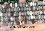 CRB3074 5*8mm - 4*9mm faceted rondelle Botswana agate beads