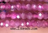 CRB3110 15.5 inches 2*3mm faceted rondelle tiny pink tourmaline beads