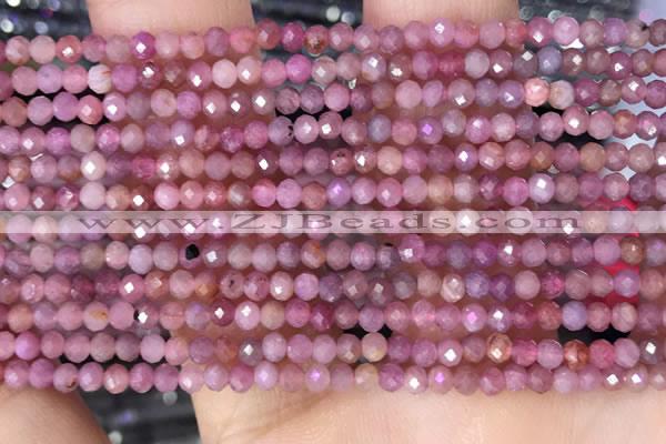 CRB3111 15.5 inches 2*3mm faceted rondelle tiny ruby gemstone beads