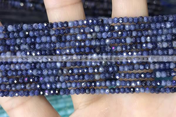 CRB3113 15.5 inches 2*3mm faceted rondelle tiny sapphire beads