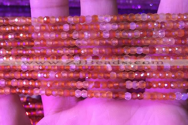 CRB3126 15.5 inches 2*3mm faceted rondelle tiny red agate beads
