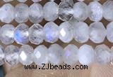 CRB3141 15.5 inches 2.5*4mm faceted rondelle tiny white moonstone beads