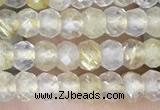 CRB3148 2.5*4mm faceted rondelle tiny golden rutilated quartz beads