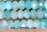 CRB3155 15.5 inches 2.5*4mm faceted rondelle tiny amazonite beads