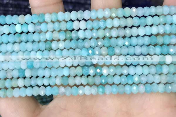CRB3155 15.5 inches 2.5*4mm faceted rondelle tiny amazonite beads