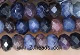 CRB3161 15.5 inches 2.5*4mm faceted rondelle tiny ruby & sapphire beads