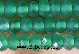 CRB3171 15.5 inches 2.5*4mm faceted rondelle tiny green agate beads