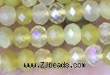 CRB3178 15.5 inches 2.5*4mm faceted rondelle tiny yellow opal beads