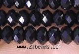 CRB3180 15.5 inches 2.5*4mm faceted rondelle tiny black spinel beads