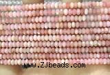 CRB3202 15.5 inches 2.5*4mm faceted rondelle pink opal beads